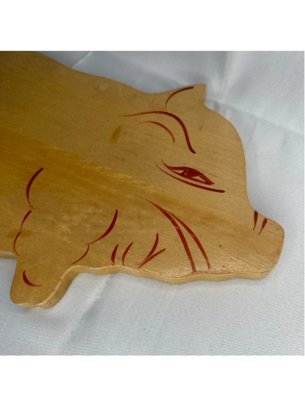 Vintage Rare Japanese Pig Shaped Wooden Cutting Board / Charcuterie Platter